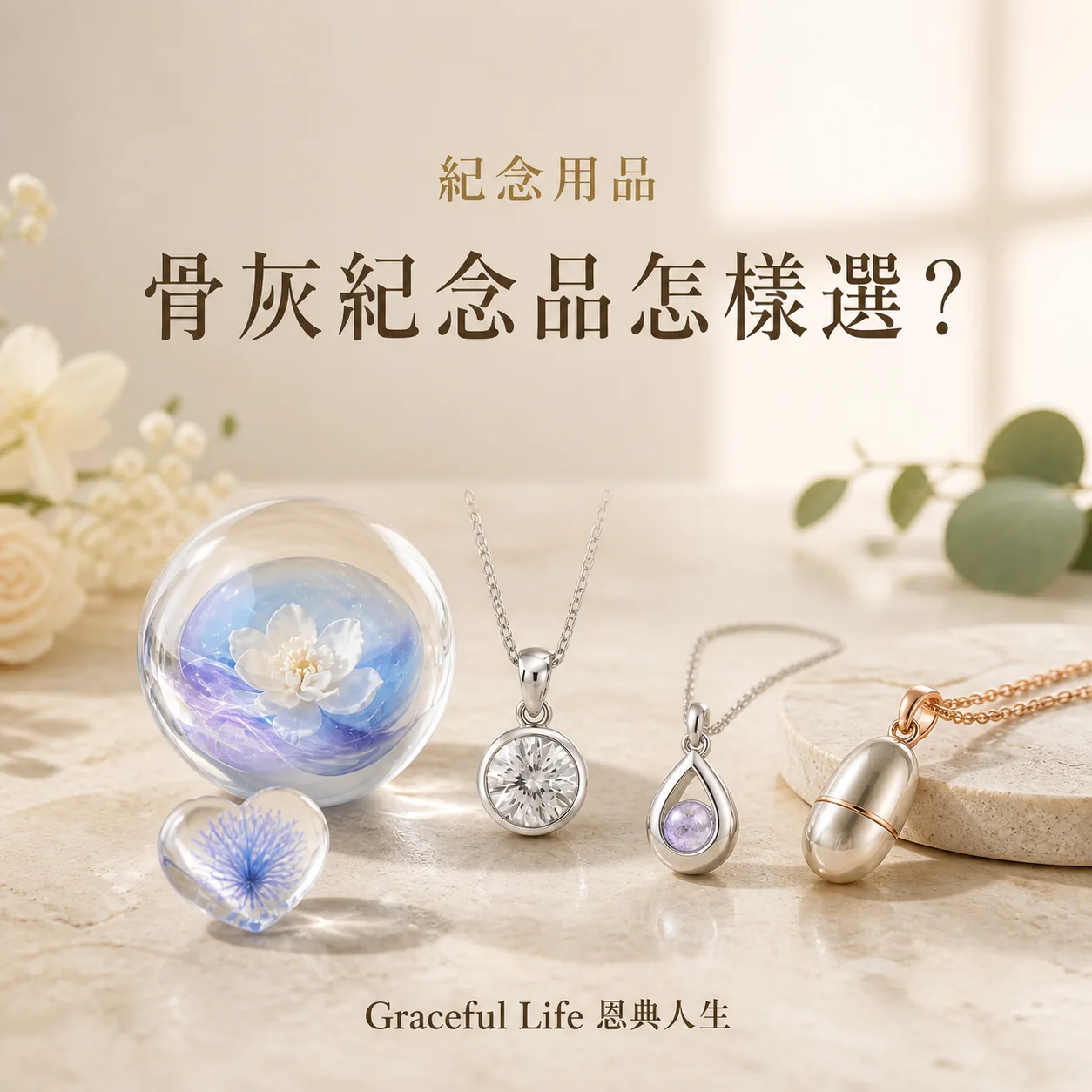 Graceful Life 恩典人生紀念鑽石首飾晶石及 NFC 吊墜選擇指南